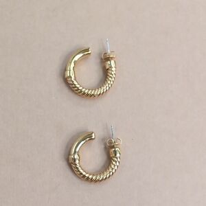 Twisted Gold Hoop Earrings